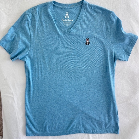 Psycho Bunny Other - Psycho Bunny Men's Classic V Neck S/S T-Shirt Size Medium Light Blue
